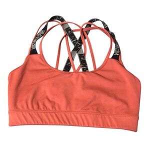 Victorias Secret VICTORIA SPORT Orange Strappy Back Sports Bra Logo On Back Sz S